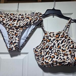 Shein women's XL cheetah print bikini